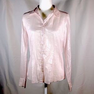 J. Crew Light Pink Shimmer Button Down Blouse